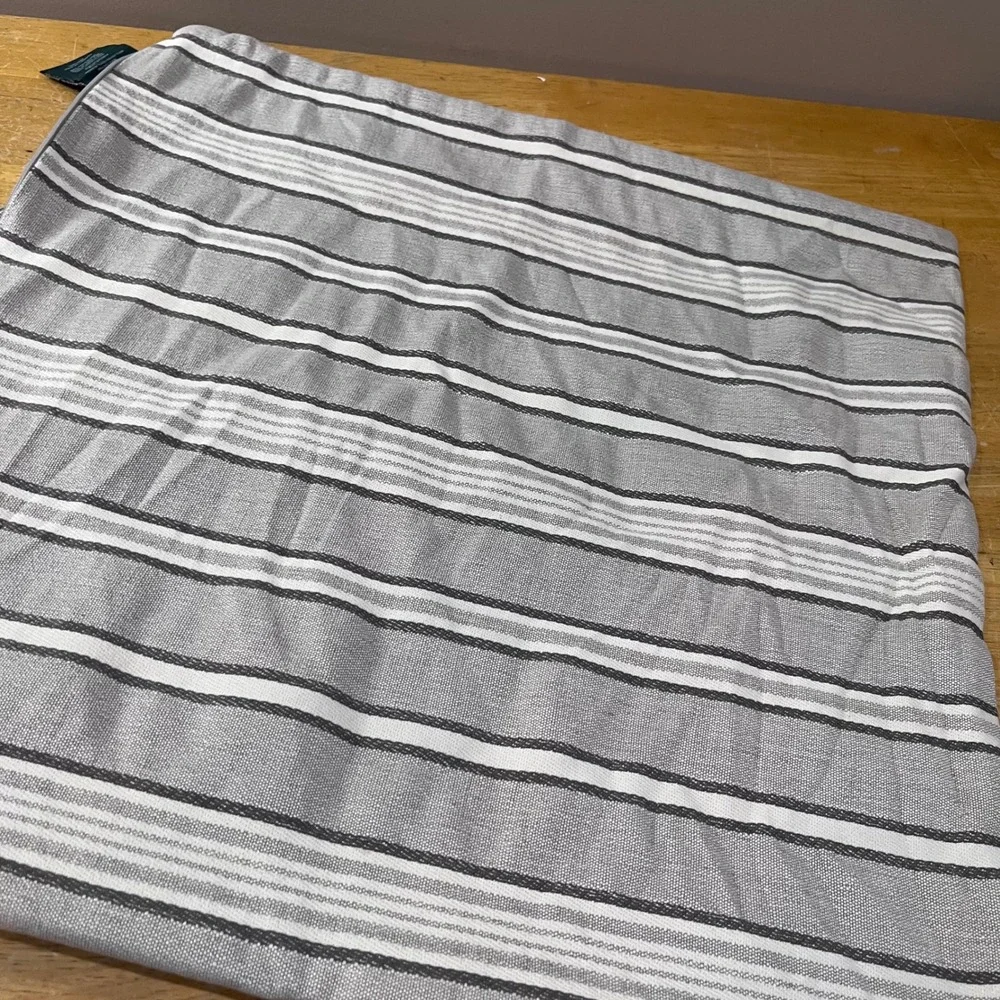 Lauren Ralph Lauren Grey White Striped Cotton Pillow Sham 20x20 Coastal Farm